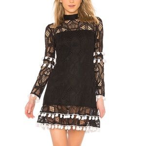 Black lace long sleeve dress